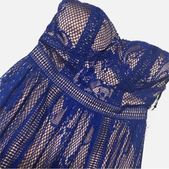 RYSE THE LABEL Strapless Sweetheart Floral Lace Flirty A-Line Mini Dress Size XS - Picture 9 of 10